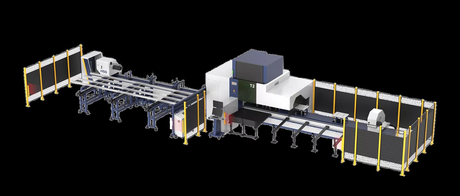 Macchina per il taglio laser di tubi pesanti a tre mandrini 